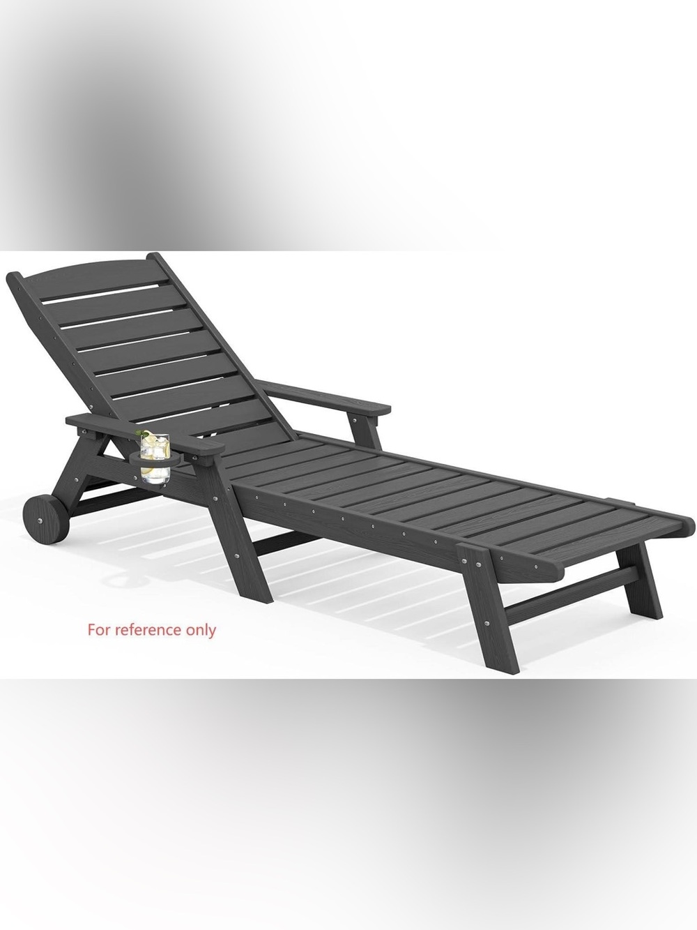 NEW- Adjustable outdoor lounge chair with rolling wheels and Cup holder